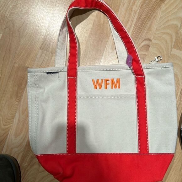 Land's End Canvas tote various colors embroidery pockets key hook Size Medium - Picture 7 of 16